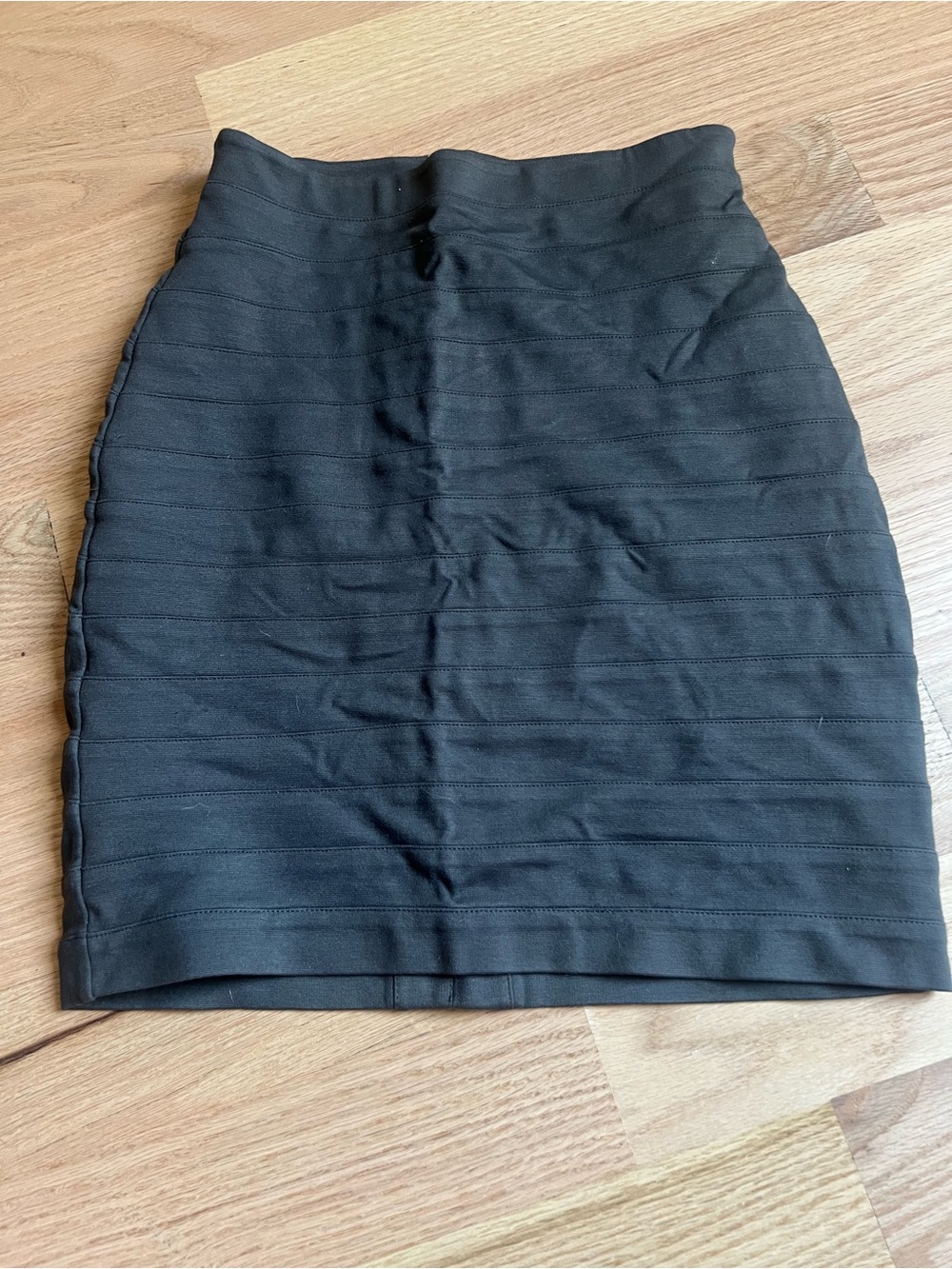 Express Gray Ribbed Bandage Pencil Skirt